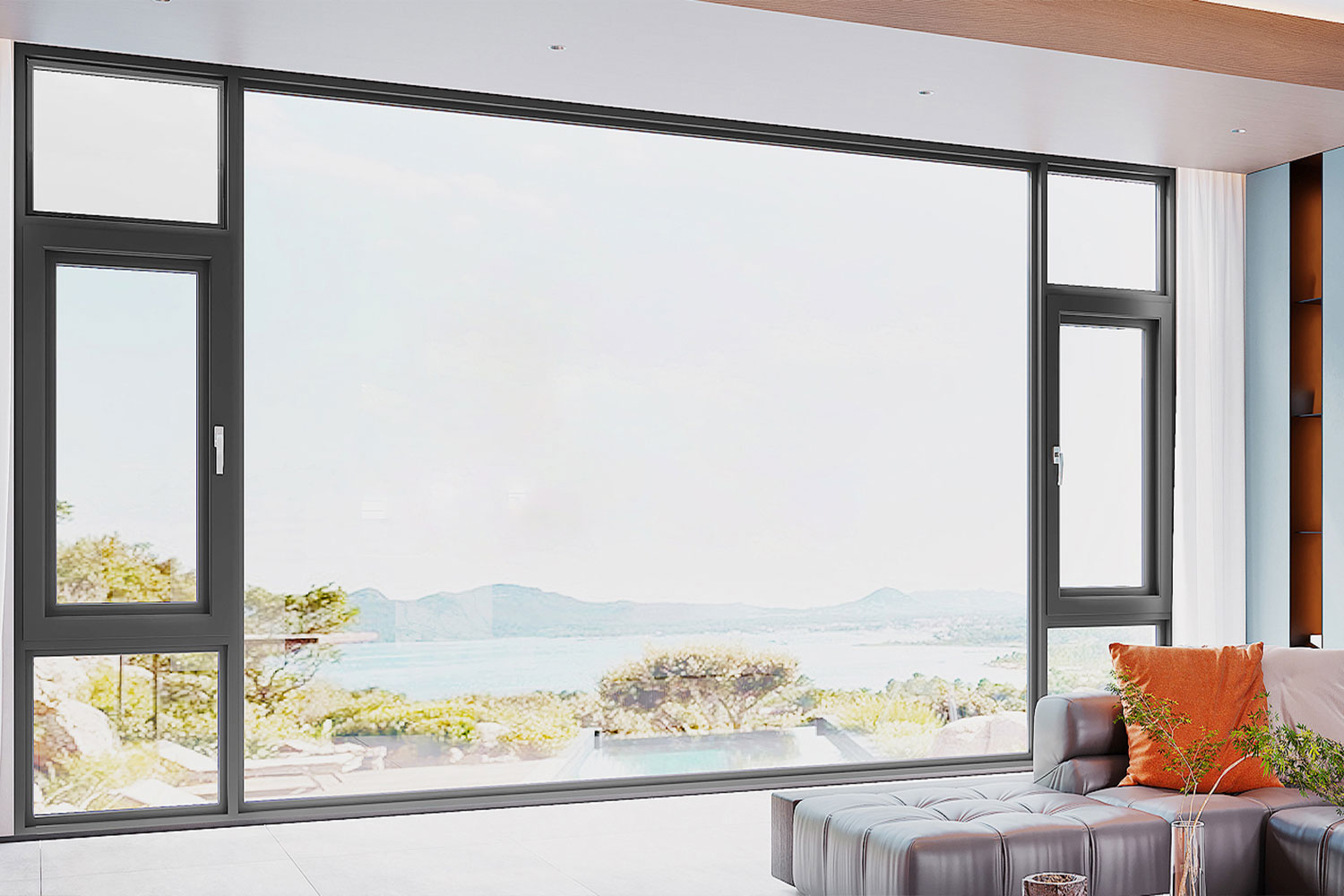  轻奢款外开下悬整体窗